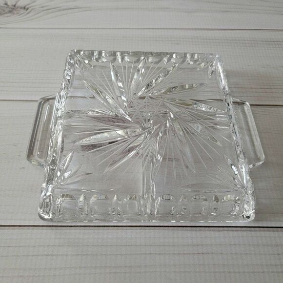 3 Section Crystal Dish Butter Dish - Picture 4 of 12